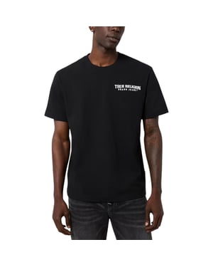 True Religion 108677 Mens T Shirts Embroidered Warped Buddha Logo Cotton Tee