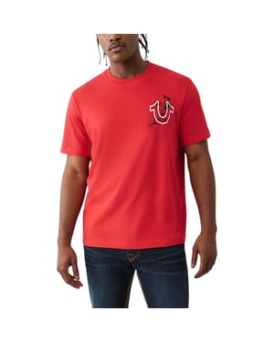 True Religion Mens T Shirts Nature Graphic Crew Neck Summer Cotton Tee