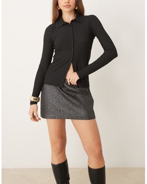 Abercrombie & Fitch mikro mini shorts i metallisk svart