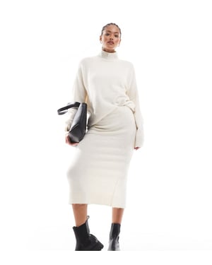 Vero Moda Tall stickad midikjol i mono melange