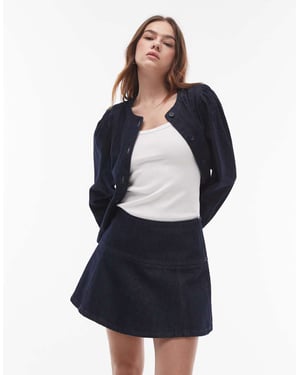 Topshop denim svängkjol i indigo