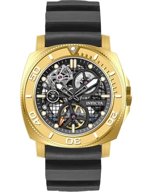 Invicta Sea Hunter 69463 Herrklocka - Automatisk Rörelse - Rostfritt Stål med Svart Urskiva - 44 mm