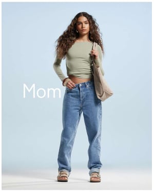ASOS DESIGN high rise relaxed mom jeans in clean blue