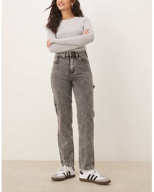 Dickies ellendale straight fit denim jeans in washed light grey