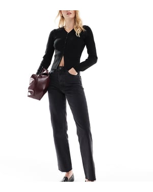 ASOS DESIGN Tall ankle grazer straight leg jeans in black