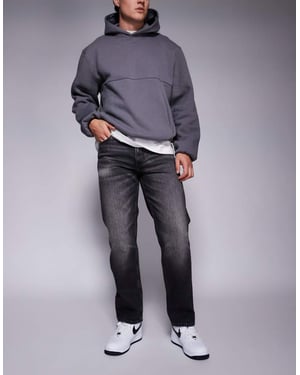 ASOS DESIGN raka stretchjeans i tvättad svart
