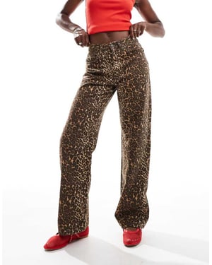 Cotton On lös rakjeans i leopard
