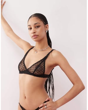 Motel yandri heart lace soft bra in black