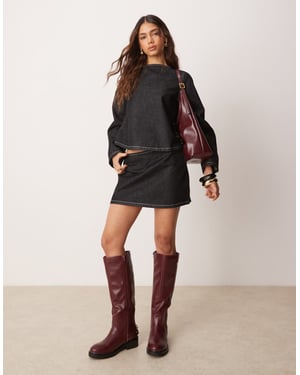 ASOS DESIGN ren denim mikro kjol i svart