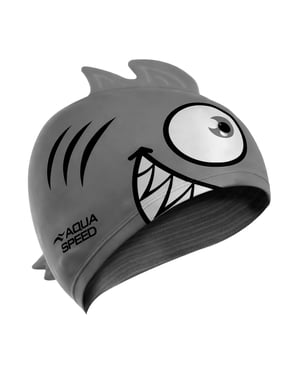 Boys Girls Piranha-mönstrad simhuva | Silikon 3D-utskrift lätt passande simhuva
