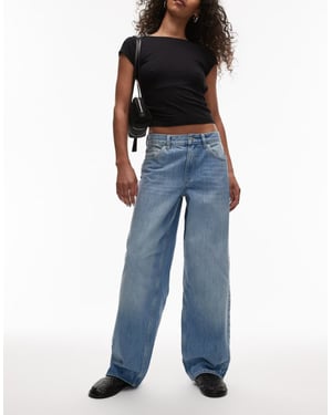 Topshop Cinch low rise relaxed jean in bleach