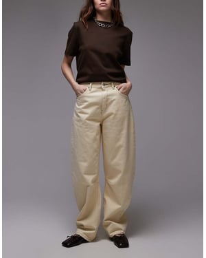 Topshop Barrel midja jeans i buttermilk