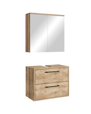 Badplaats Wastafelkast set florence 60 x 35 cm – kastanje – badmeubel met