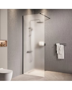 Badplaats Douchewand florida 80 x 200 cm – zwart – inloopdouche 8 mm met