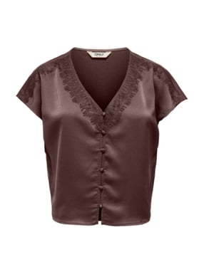 Only Onlfaraya s/l button lace satin top