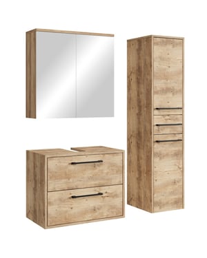 Badplaats Wastafelkast set florence 60 x 35 cm – kastanje – badmeubel met