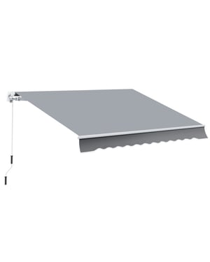 4goodz Zonneluifel, 3,95 x 2,45 m zonnescherm met handzwengel /wit