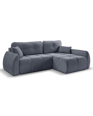 Furnilux Sancho hoekbank bed rechts blauwgrijs modulaire hoeksofa met slaapfunctie