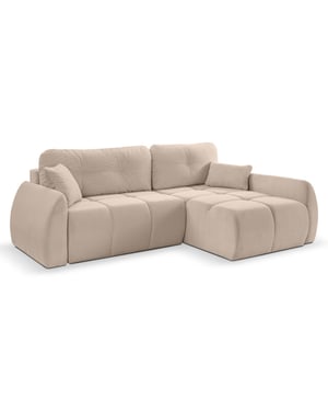 Furnilux Sancho hoekbank bed rechts beige | premium corduroy hoeksofa