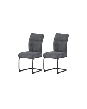 Furnilux Frieda schommelstoel set van 2 in antraciet moderne design fauteuils