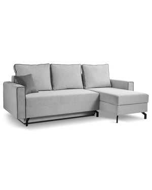 Furnilux Marti sofa bed l-shape rechts lichtgrijs | moderne hoekbank met slaapfunctie