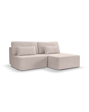 Furnilux Amsterix l-vormige sofa bed rechts grijs- | zachte corduroy | slaapcomfort