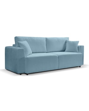 Furnilux 3-zits sofa bed lichtblauw moderne slaapbank met comfortabel pu-schuim