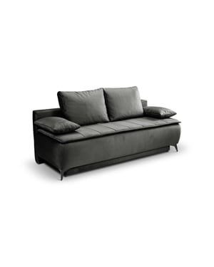 Furnilux Sendi sofa bed 2-zits grijs-beige | luxe velour sofa | opbergbank