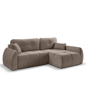 Furnilux Sancho hoekbank bed rechts bruin-beige | modulaire design hoeksofa