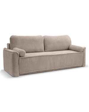 Furnilux Grubs 3-zits sofa bed grijs-beige | moderne logeerbank in trendy greige