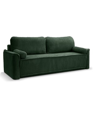 Furnilux Grubs 3-zits sofa bed in smaragdgroen moderne slaapbank | corduroy