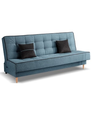 Furnilux Bono 3-zits sofa bed blauw moderne slaapbank met textiel bekleding