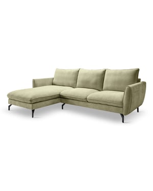 Furnilux Toronto l-shape bank links groen moderne groene loungesofa