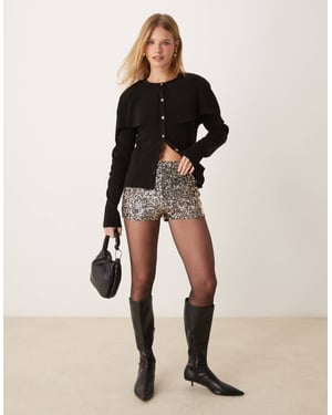 Miss Selfridge kopparfärgad paljettshorts