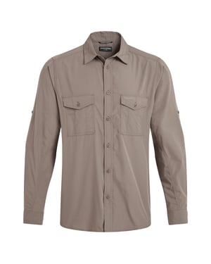 Craghoppers Mens Kiwi II Long-Sleeved Shirt (Pebble)