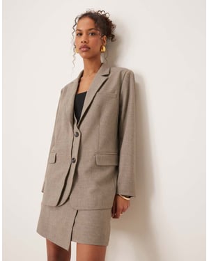 YAS oversized double placket detail blazer co-ord in taupe