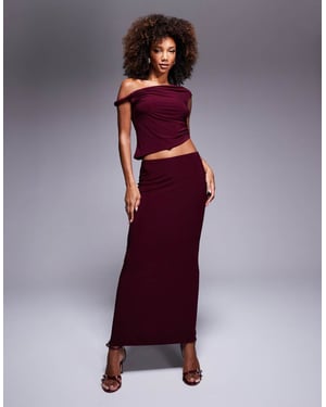 ASOS DESIGN co-ord slinky maxi kjol i vinröd