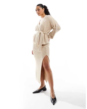 Miss Selfridge stickad maxikjol set