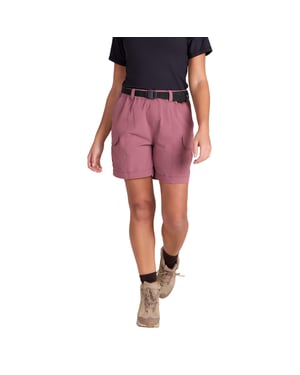 Mountain Warehouse Dames Stellar Ripstop Hiking Cargo Shorts (Donkerroze)