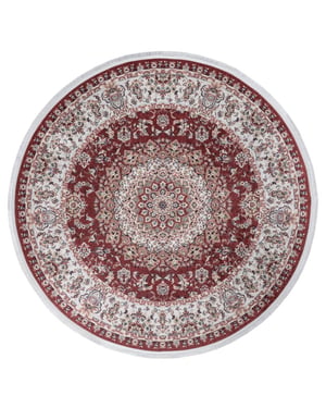Muratap Star rond klassiek oosters vloerkleed wasbaar rood 200 cm rond