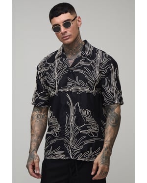 Tall Palm Embroidered Oversized Shirt