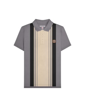 Lambretta Unisex Adult Classic Yarn Dyed Stripe Polo Shirt (Iron)
