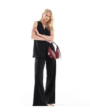 Vero Moda Tall wide leg jersey crepe trouser co-ord in black