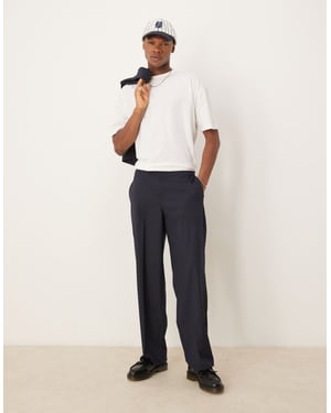 ASOS DESIGN smart co-ord wide leg trouser in navy