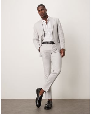 ASOS DESIGN linneblandning smal kostymbyxor i grått