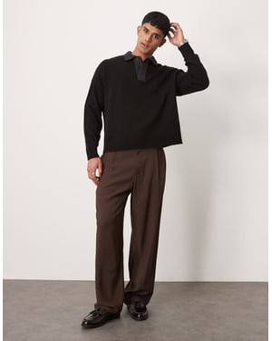 ASOS DESIGN vida smartbyxor i brunt