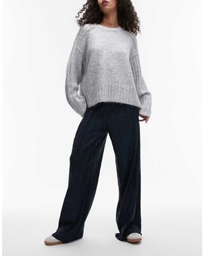 Topshop krinklad plissé vida byxor i marinblått