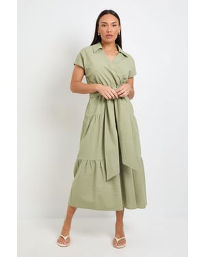 Tiered Tie Waist Midaxi Dress