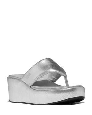 FitFlop Platfform Wedge Dames Zilveren Sandalen