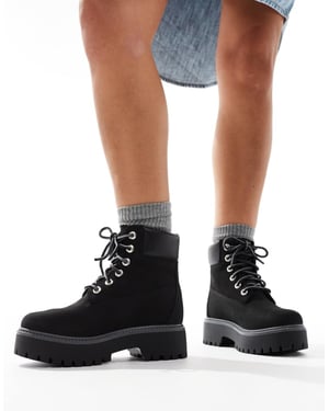 Timberland Stone Street 6 inch elevated boots in black nubuck